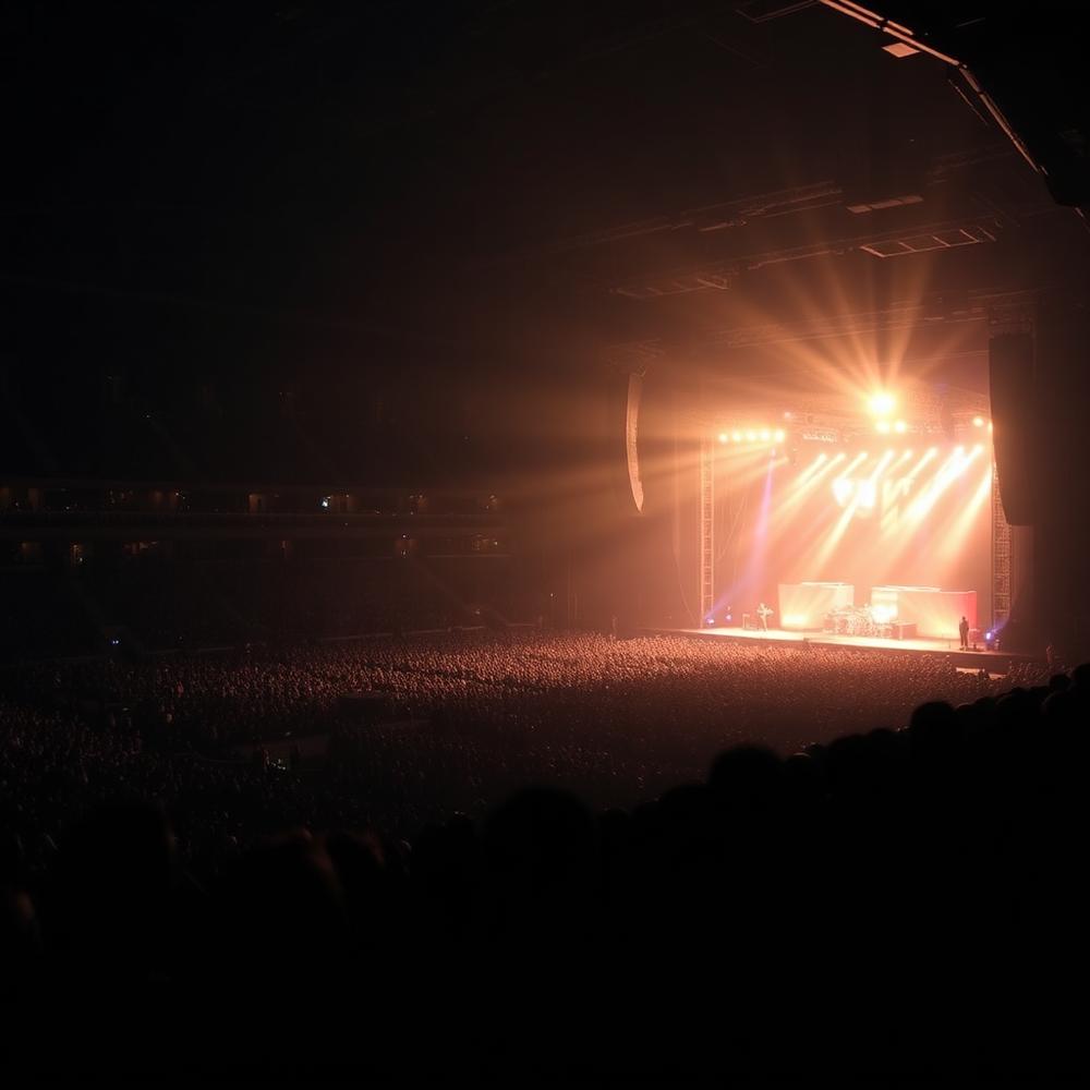 Arena concert viewed from a private suite